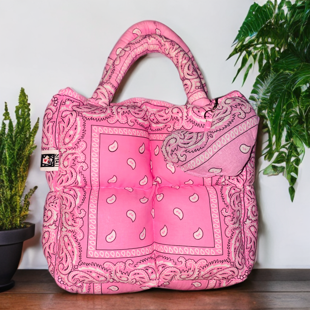 Pink Plush Paisley Puffer