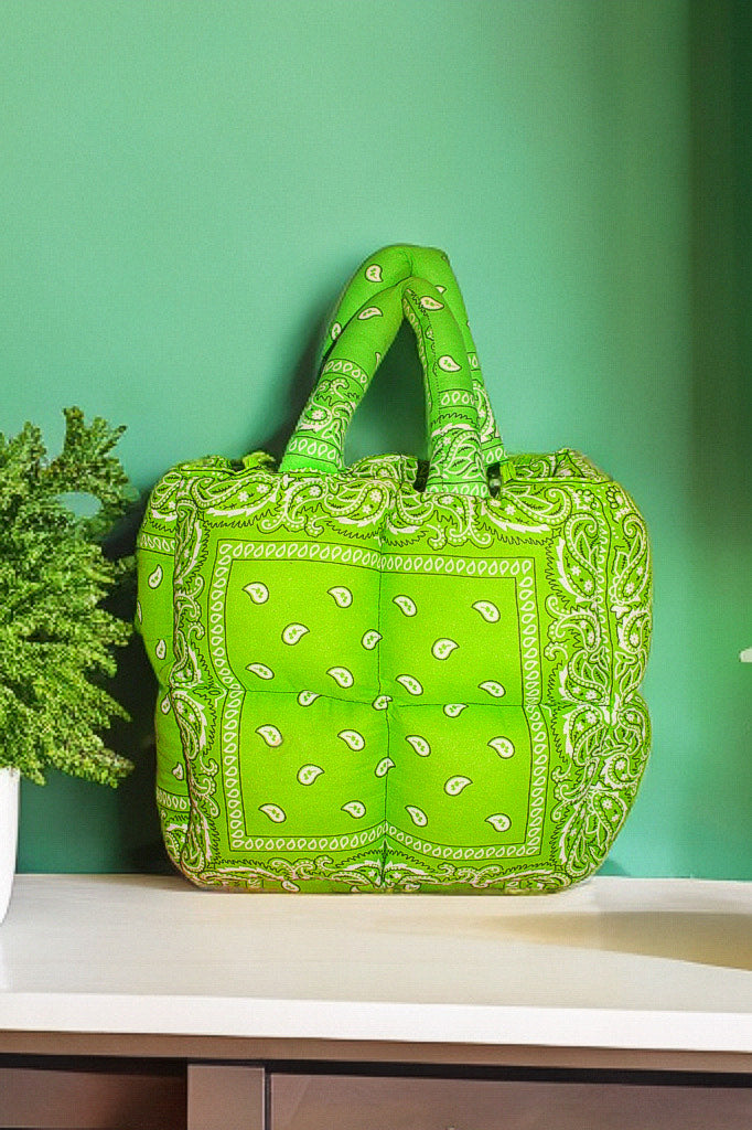 Green Apple Paisley Puffer